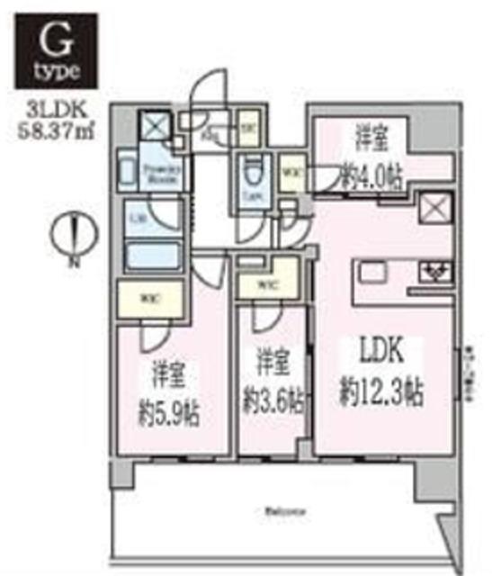 クレストコート東陽町(3LDK/10階)の間取り写真