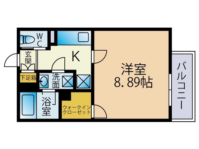 モンテネグロ(1K/3階)の間取り写真