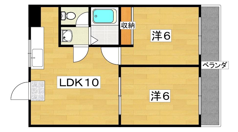 RESIDENCE EXCELLE(2DK/3階)の間取り写真