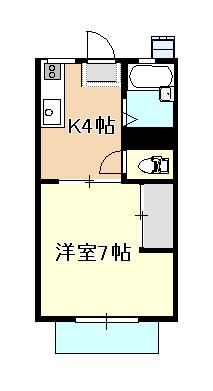 ASKパークハイツ第一(1K/3階)の間取り写真