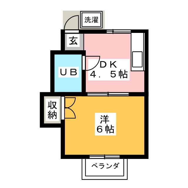 シャトレ大澤(1DK/2階)の間取り写真