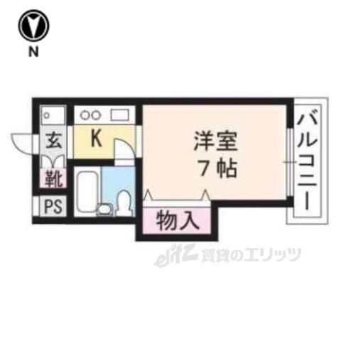 BOXY(1K/4階)の間取り写真
