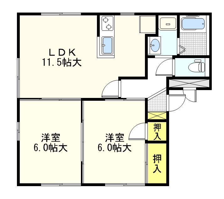 シャルマン(2LDK/1階)の間取り写真