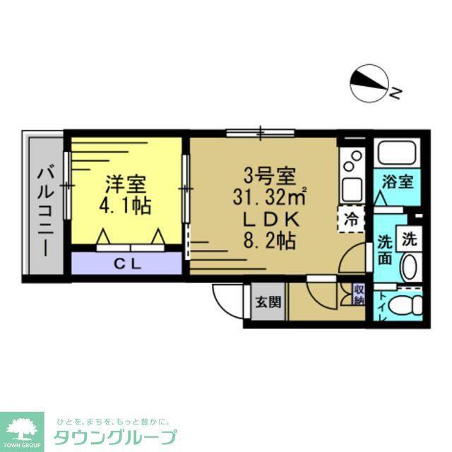 KAIROS(1LDK/1階)の間取り写真