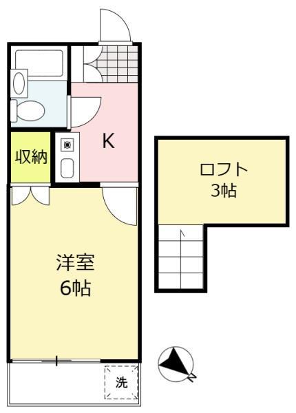 サニースポット(1K/1階)の間取り写真