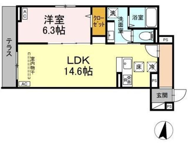 グラナーデ江古田(1LDK/1階)の間取り写真