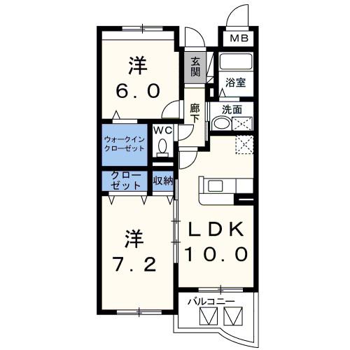 アルフレンテ(2LDK/3階)の間取り写真