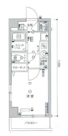 スカイコート千鳥町(1K/1階)の間取り写真