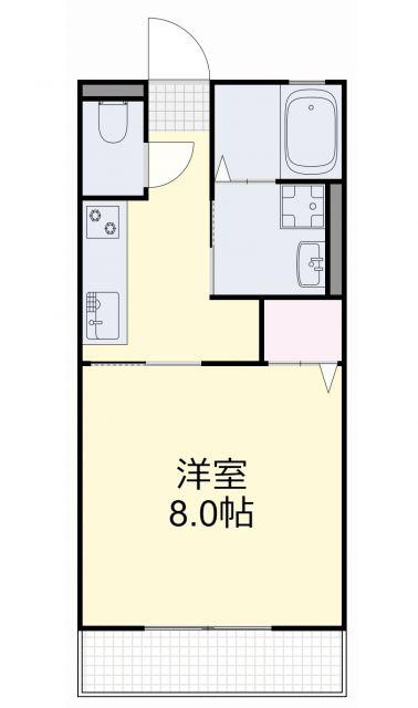 KENBI(1K/1階)の間取り写真