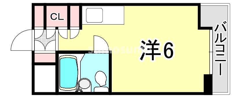 ロイヤルメゾン南武庫之荘(ワンルーム/3階)の間取り写真