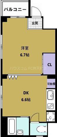 SKK夕凪マンション(1DK/3階)の間取り写真