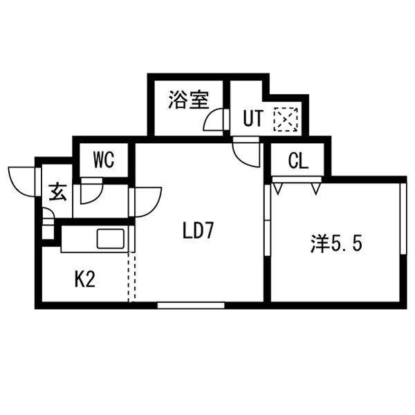 LEEVILLAGE北28条(1LDK/2階)の間取り写真