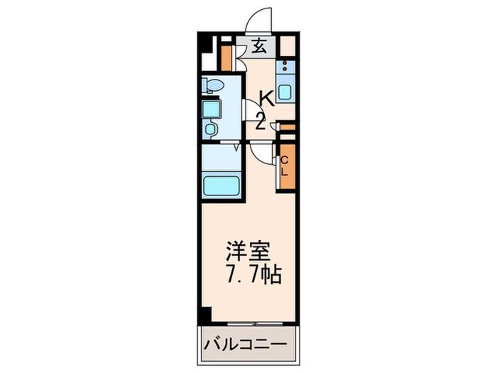 MAKES DESIGN 府中(1K/5階)の間取り写真