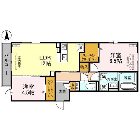 IRいしかわ鉄道 金沢駅 バス乗車時間:11分 最寄りバス停で下車 徒歩9分 2階建 築2年(2LDK/1階)の間取り写真