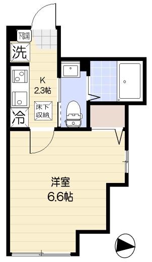 エクセラン西国立(1K/1階)の間取り写真