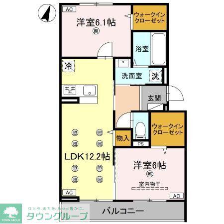 コンフォート若松(2LDK/3階)の間取り写真