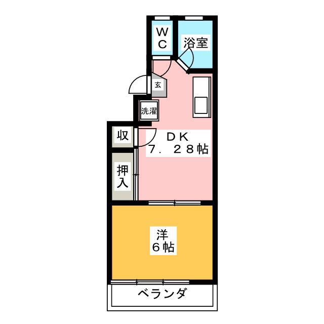 レミントンマンション(1DK/3階)の間取り写真