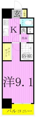 BELLMIERE(1K/3階)の間取り写真