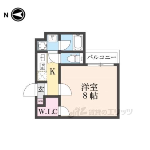 西野岸ノ下町マンション(1K/3階)の間取り写真