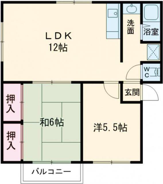 ラ・フォーレ・ヒロII(2LDK/2階)の間取り写真