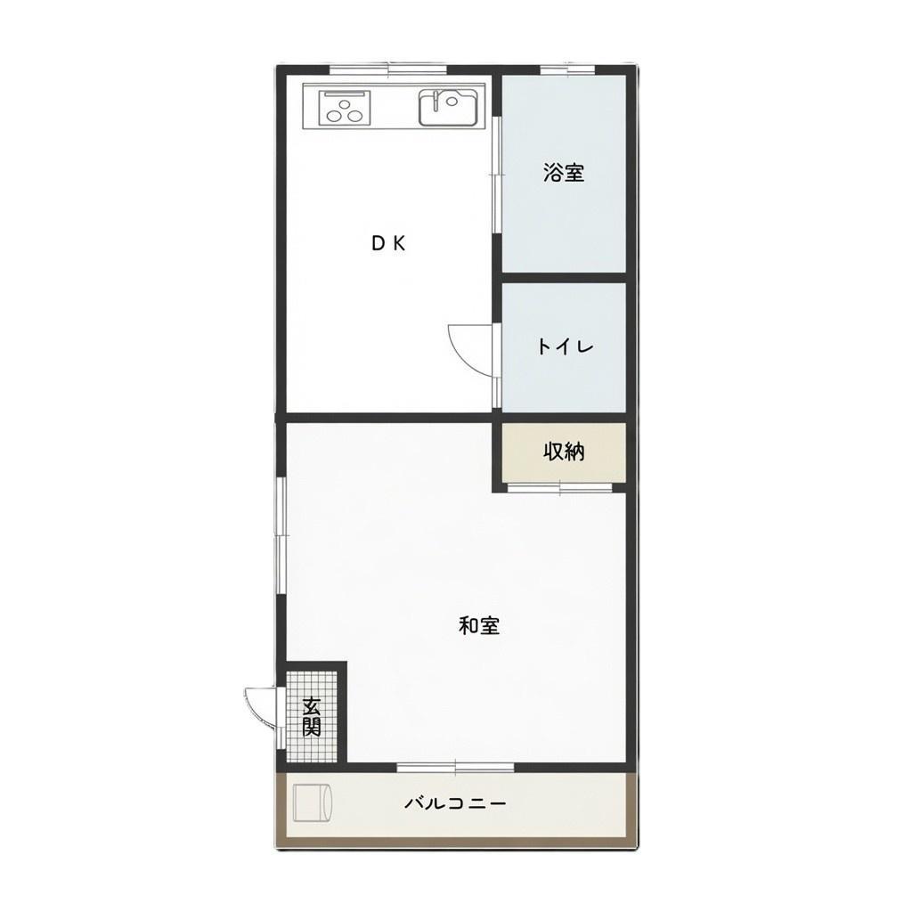 藤江荘(1DK/2階)の間取り写真