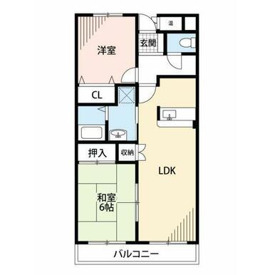 第3五福マンション(2LDK/8階)の間取り写真