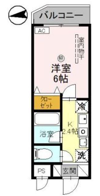 レフィナードスクエア(1K/4階)の間取り写真