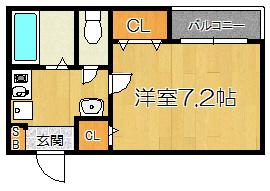 ハイムイルマーレ(1K/4階)の間取り写真