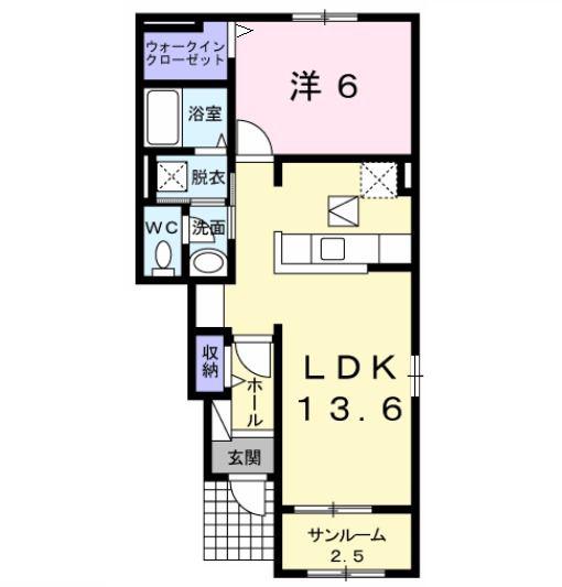 グランパール鹿嶋I(1LDK/1階)の間取り写真