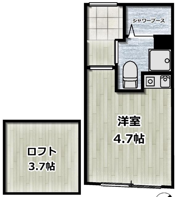 Cクレール中野(ワンルーム/2階)の間取り写真