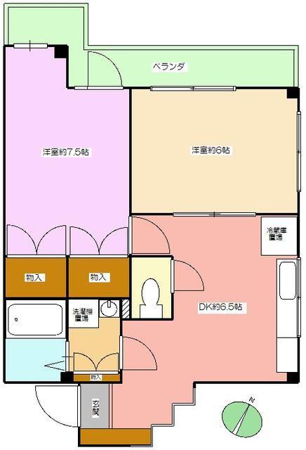 小林ビル(2DK/3階)の間取り写真