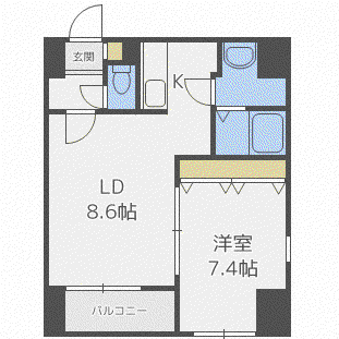 エクセレント弐番館(1LDK/4階)の間取り写真
