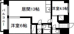 第2井川ハイツ(2LDK/4階)の間取り写真