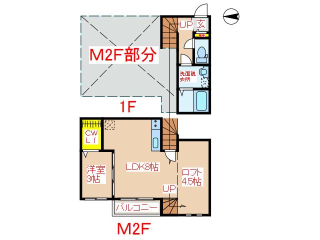 PROUD壱番館(1SLDK/1階)の間取り写真