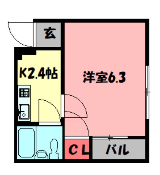ロイヤルコート清水(1K/1階)の間取り写真