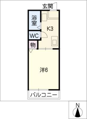 エトワール(1K/2階)の間取り写真
