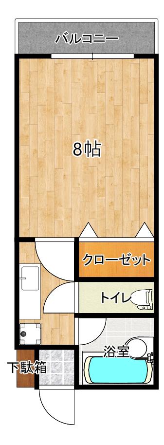 ANGE(1K/1階)の間取り写真