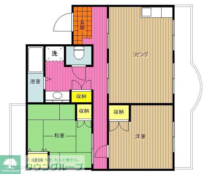 リヴィエール今泉(2LDK/2階)の間取り写真