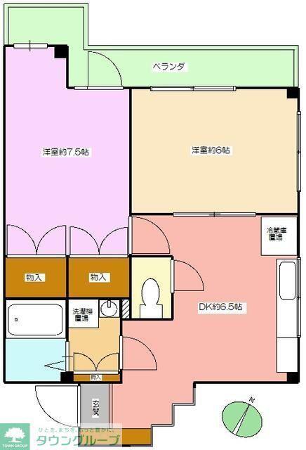 小林ビル(2DK/3階)の間取り写真