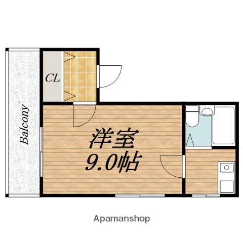 庭井マンション(1K/3階)の間取り写真