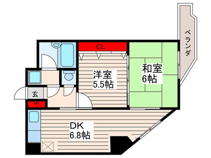 東西ビル(2DK/3階)の間取り写真