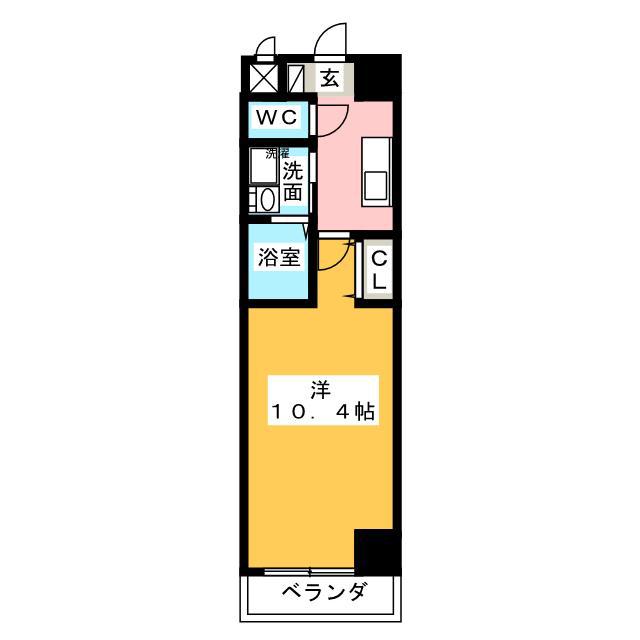 ハンプトンコート(1K/2階)の間取り写真