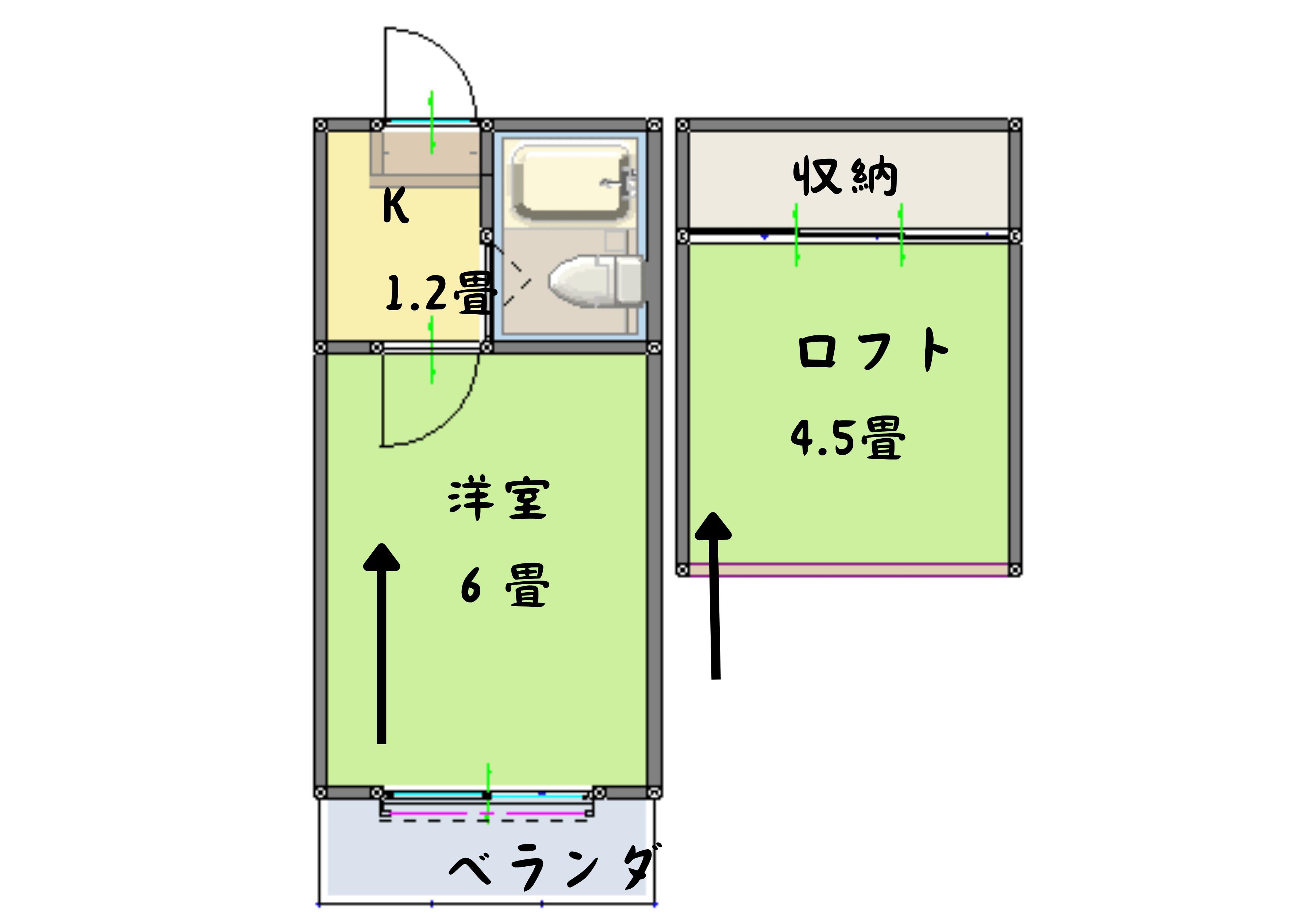 花と陽光のレーベン東静岡(1K/2階)の間取り写真