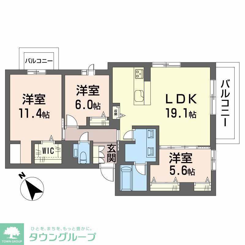 グランゲート滝川(3LDK/2階)の間取り写真