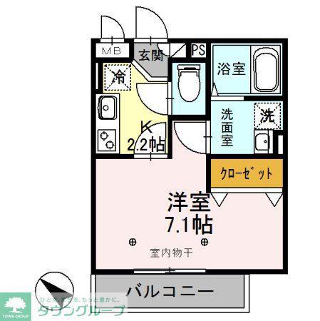 シャルマン(1K/2階)の間取り写真