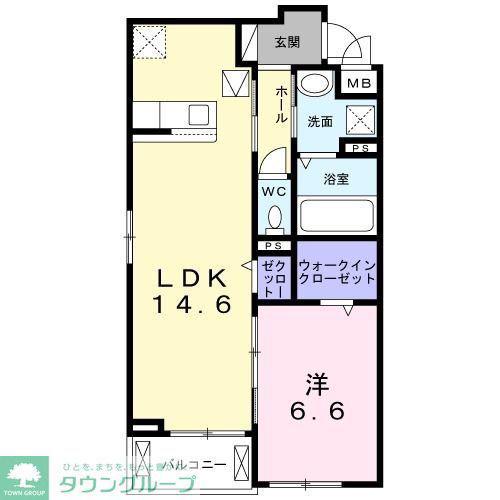 メリッサ(1LDK/1階)の間取り写真