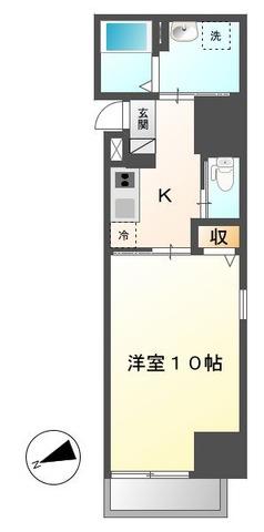 アストレア本通(1K/10階)の間取り写真