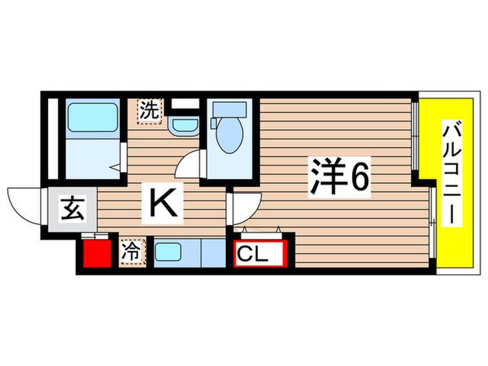 ASTREA東千葉(1K/2階)の間取り写真