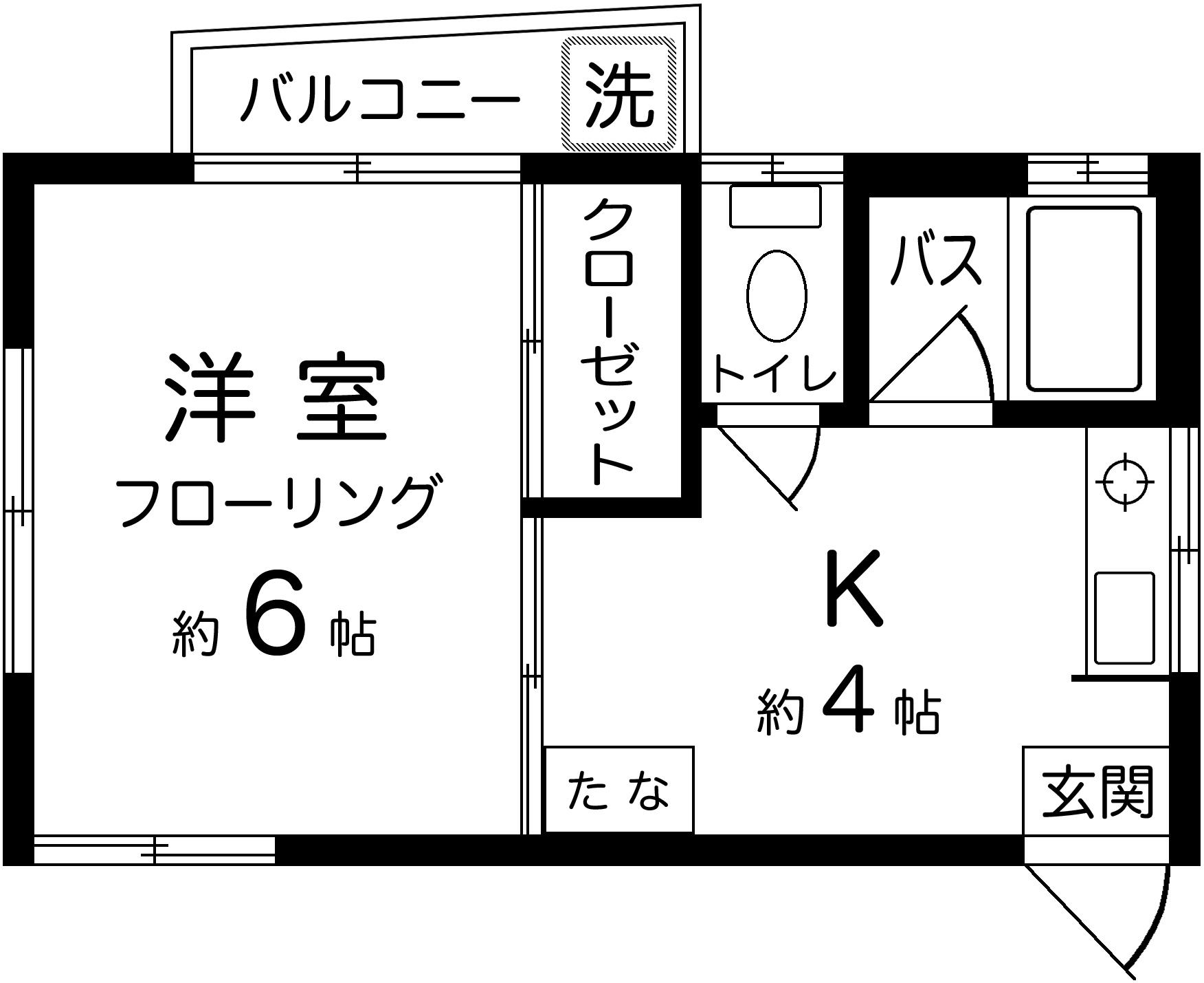 東京メトロ有楽町線 要町駅 徒歩9分 2階建 築44年(1K/2階)の間取り写真