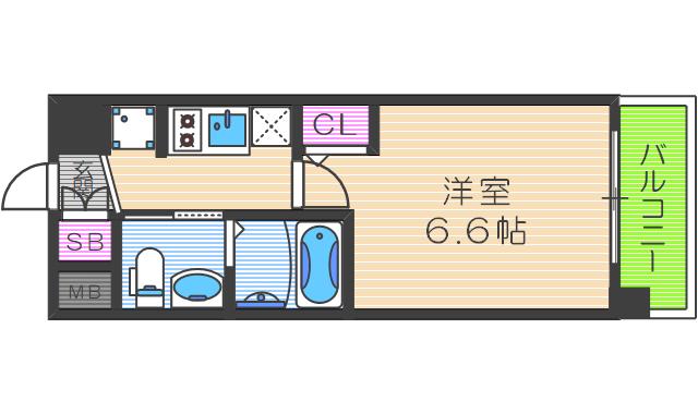 エステムコート梅田・天神橋IIグラシオ(1K/3階)の間取り写真